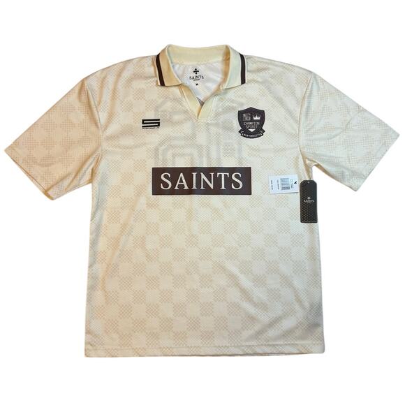 SAINTS STUDIO Men's Soccer Jersey Polo sz: MEDIUM  NEW WITH TAGS - Picture 1 of 8